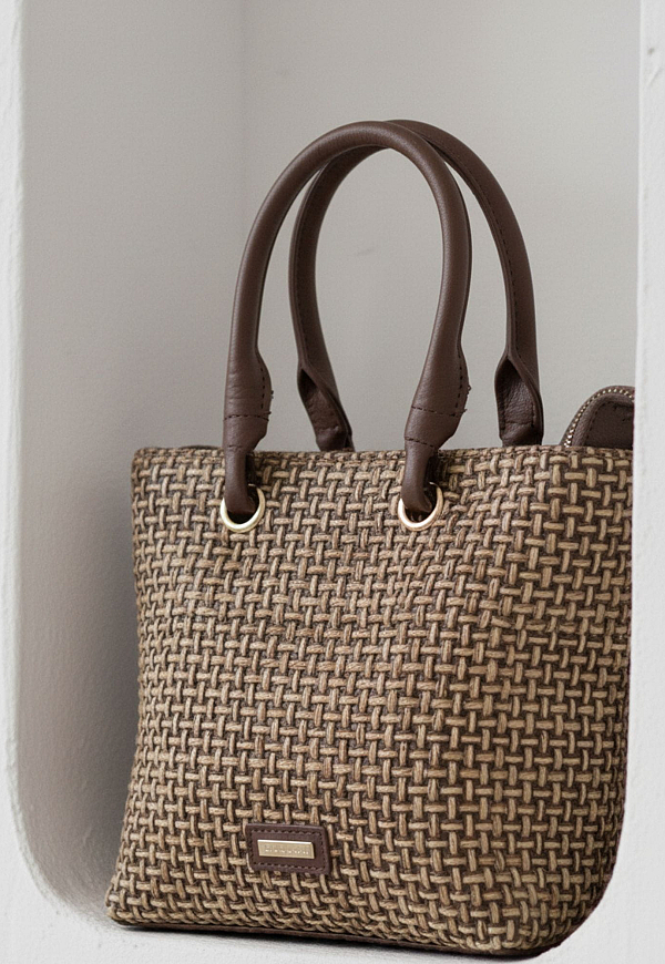 Bolso cubo rafia trenzada - 5944