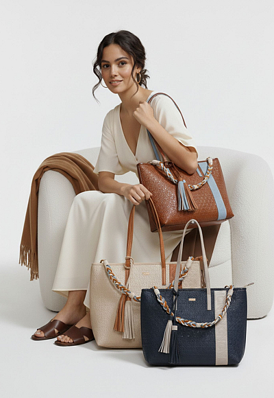 Bolso shopper tricolor