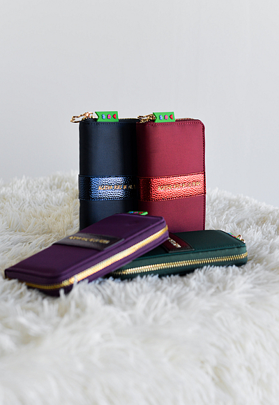 Cartera nylon metalizado