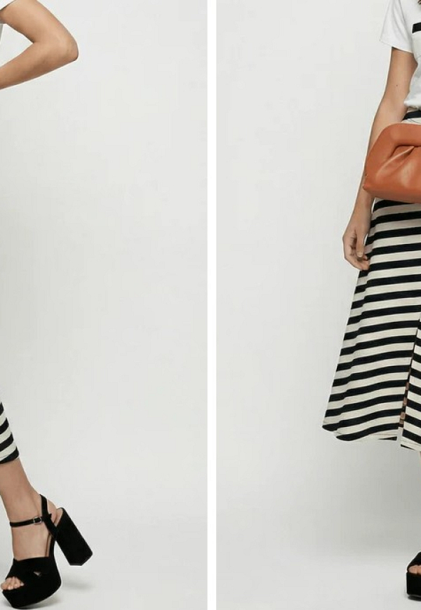 Falda larga de rayas  - 5968