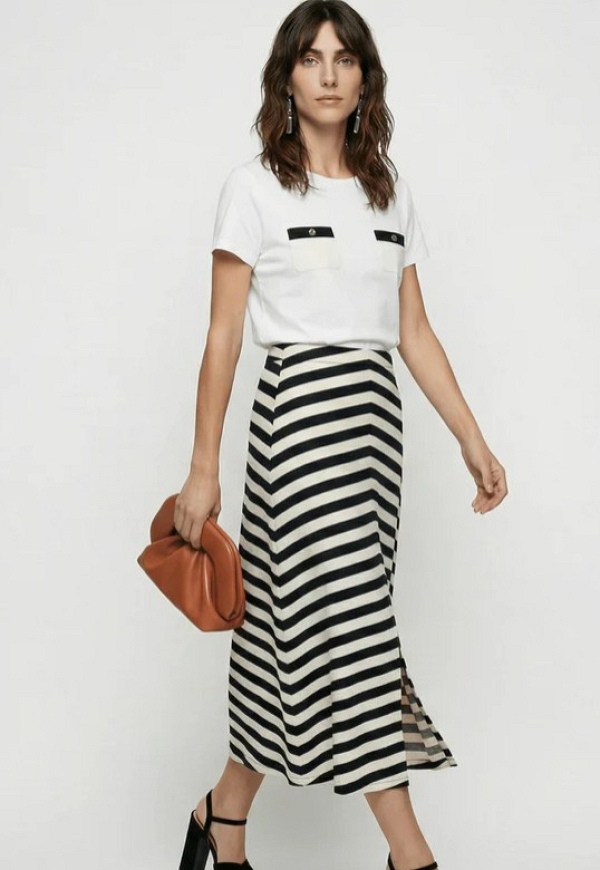 Falda larga de rayas  - 5969