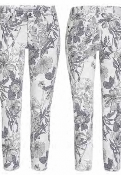 Pantaln vaquero estampado floral