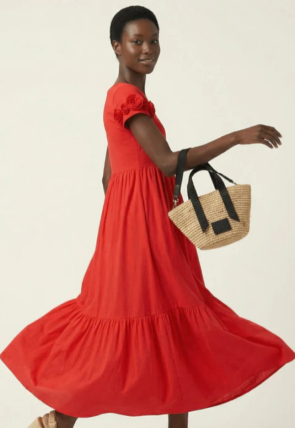 VESTIDO LARGO CON FLOR  - 5980